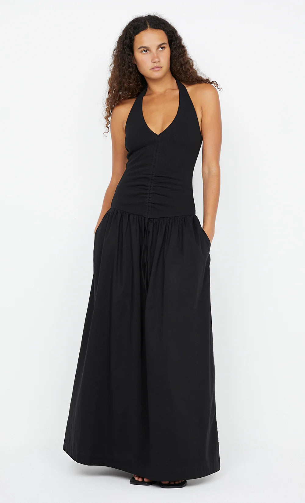 Elysian Collective Bec and Bridge Leila Halter Dress Black