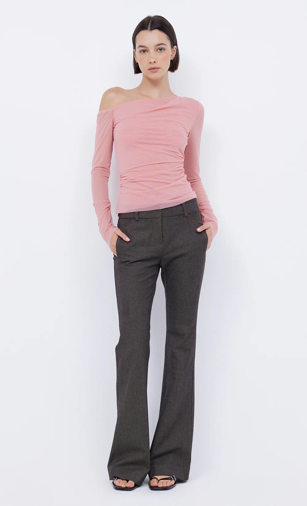 Elysian Collective Bec And Bridge Liv Long Sleeve Top Pink Sherbet