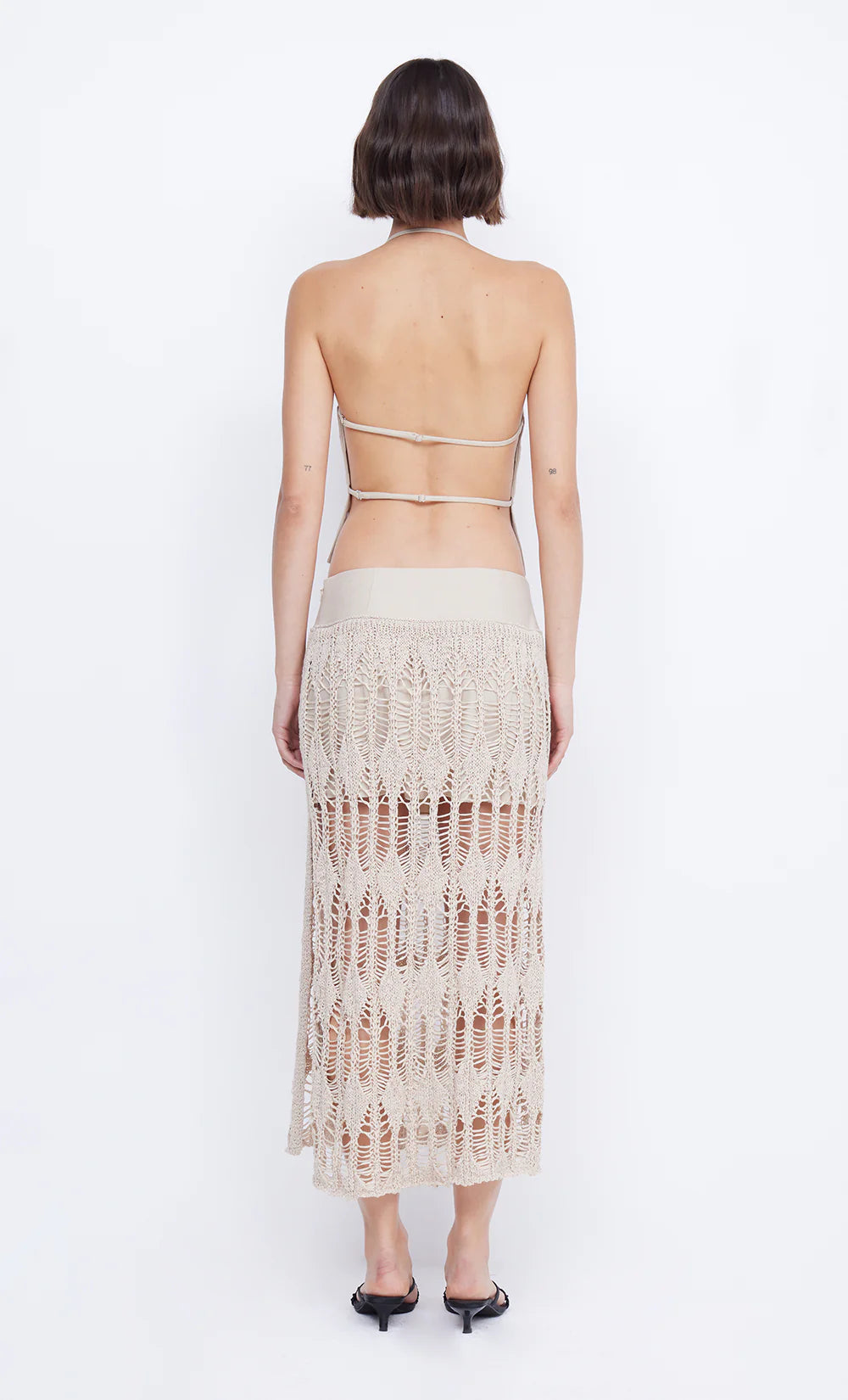 Elysian Collective Bec and Bridge Lyra Split Midi Skirt Bone