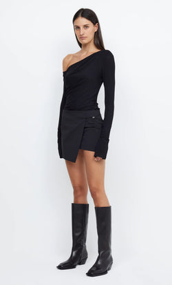 Elysian Collective Bec and Bridge Mac Wrap Mini Skirt Black
