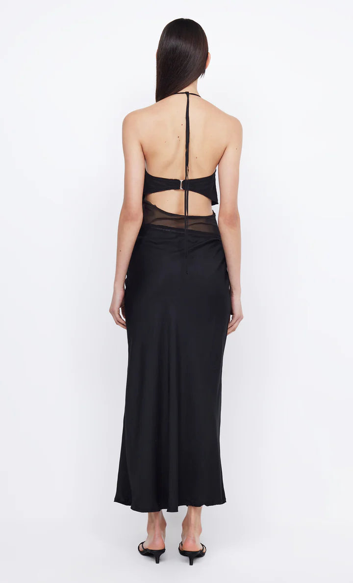 Elysian Collective Bec and Bridge Max Halter Maxi Dress Black