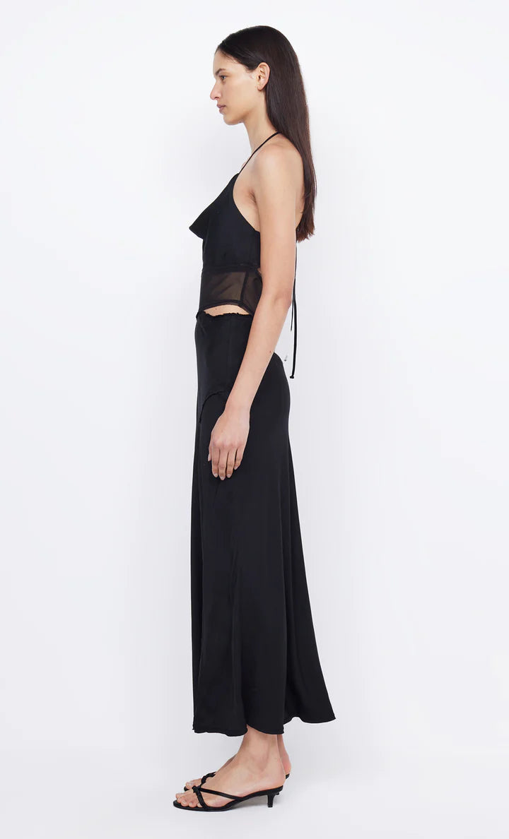 Elysian Collective Bec and Bridge Max Halter Maxi Dress Black