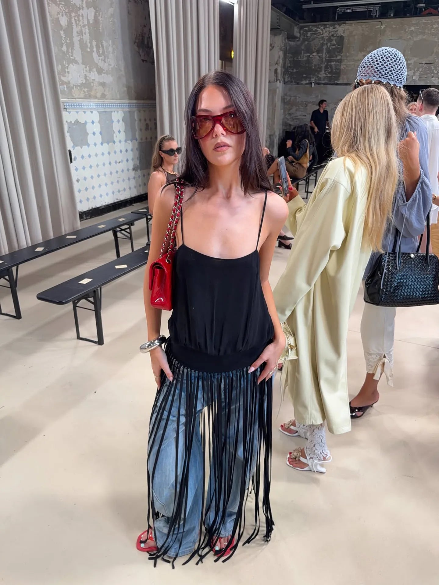 Elysian Collective Bec + Bridge Melissa Fringe Top Black