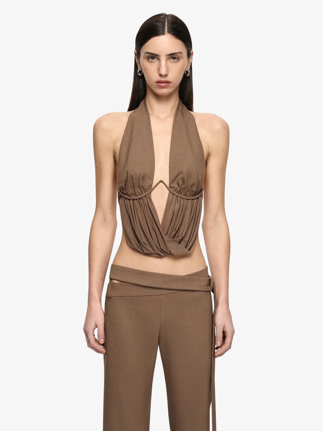 Elysian Collective Bec and Bridge Mika Drape Top Taupe