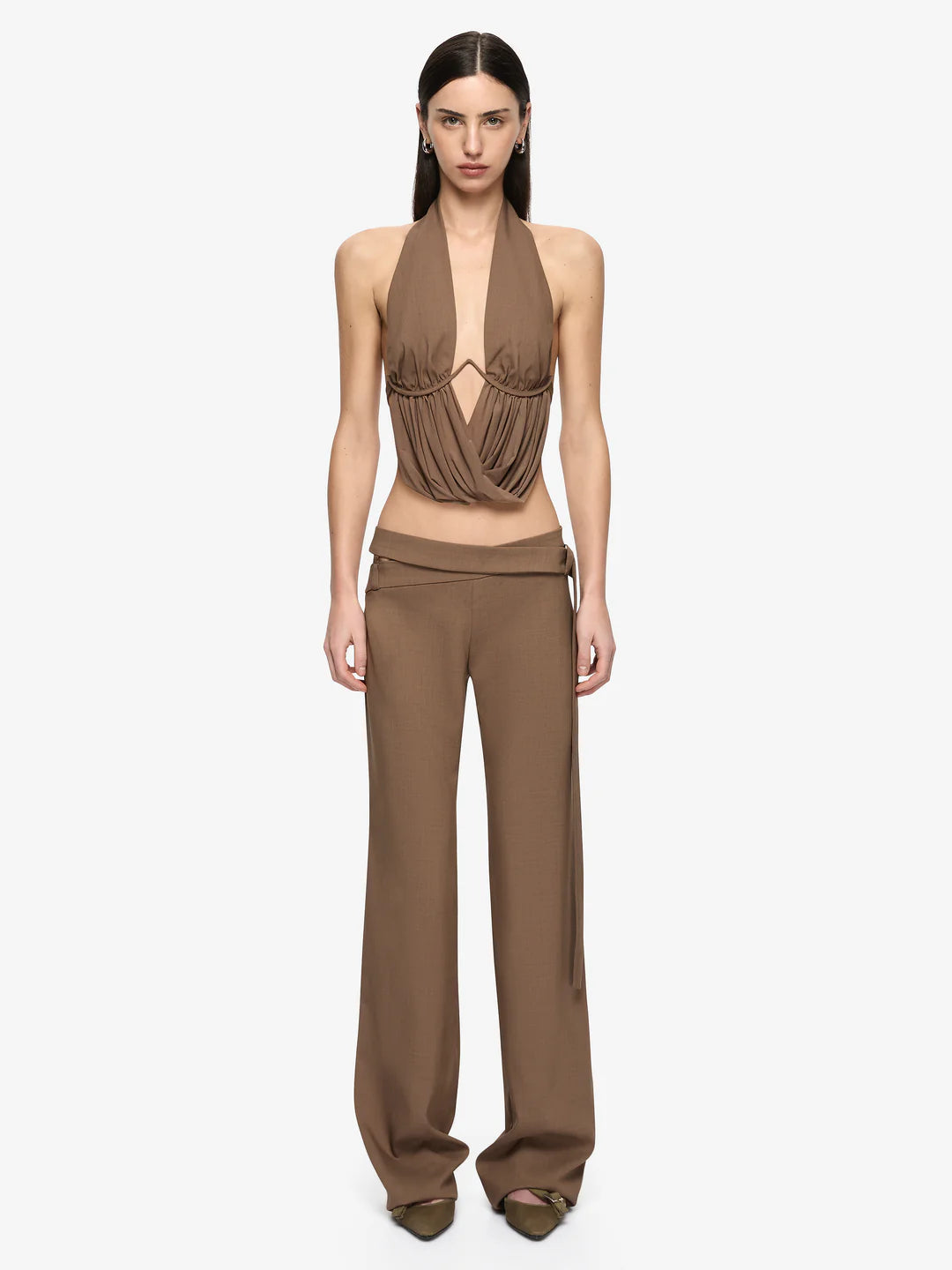 Elysian Collective Bec and Bridge Mika Drape Top Taupe