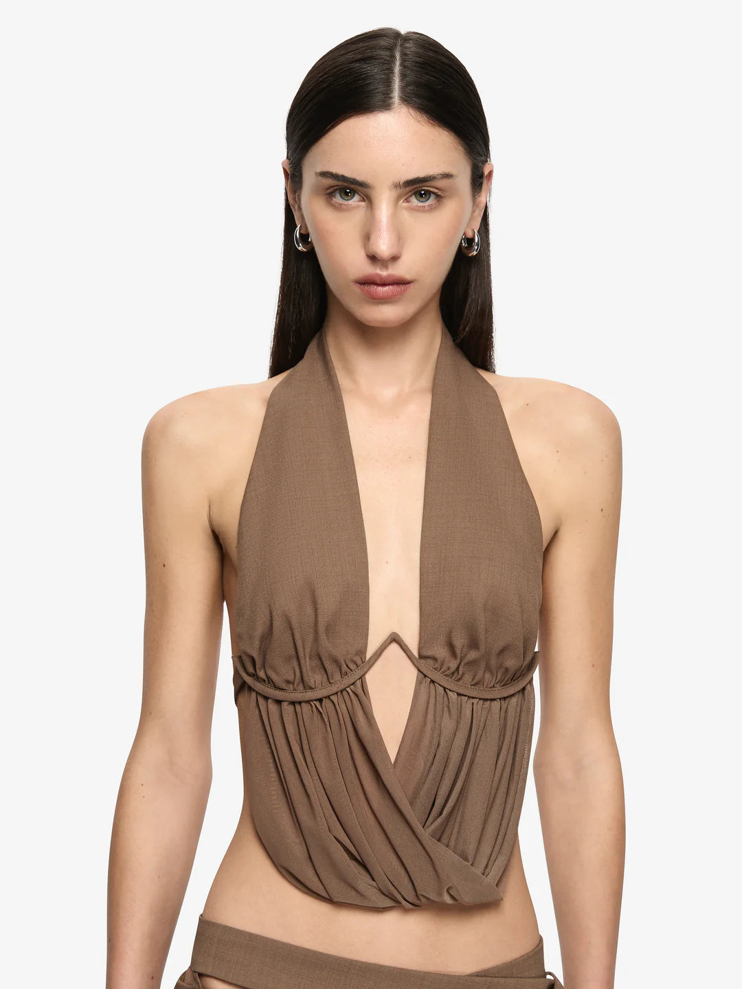 Elysian Collective Bec and Bridge Mika Drape Top Taupe