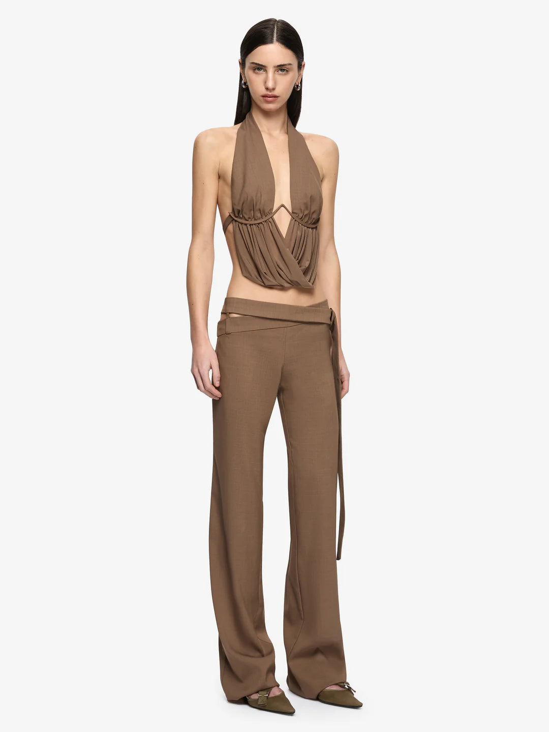Elysian Collective Bec and Bridge Mika Drape Top Taupe