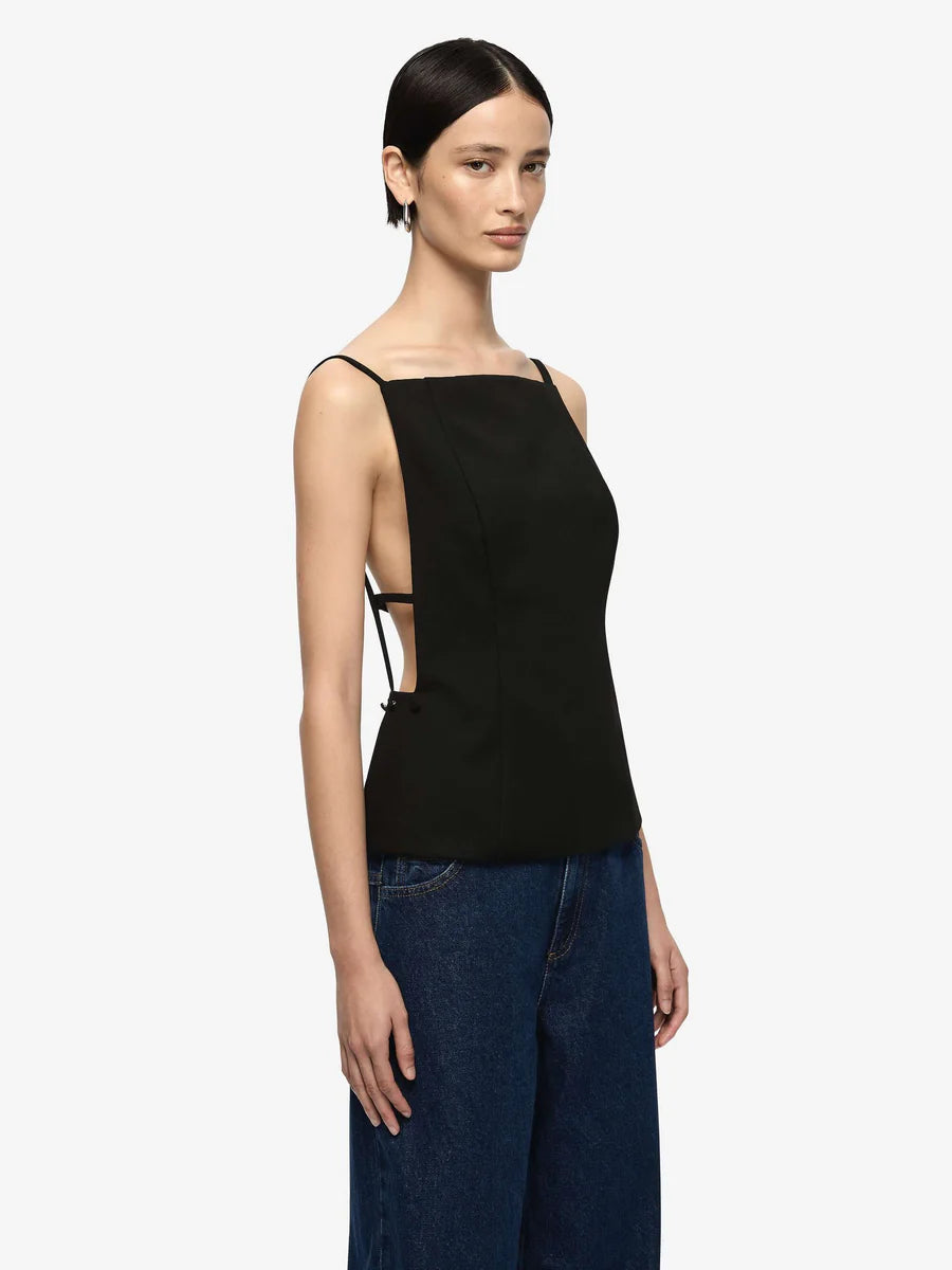 Elysian Collective Bec + Bridge Mor Backless Top Black