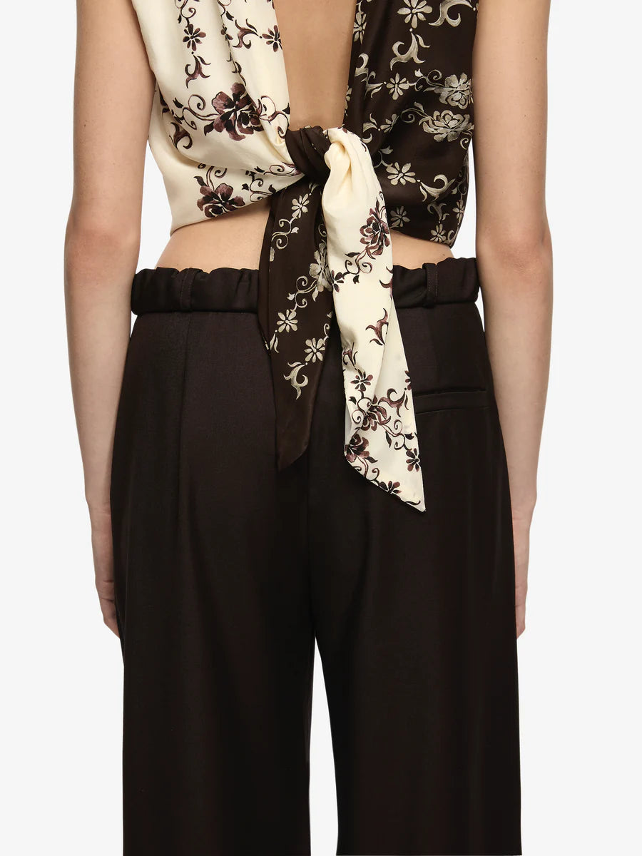Elysian Collective Bec and Bridge Myah Top Geo Vine Floral Choc Cream