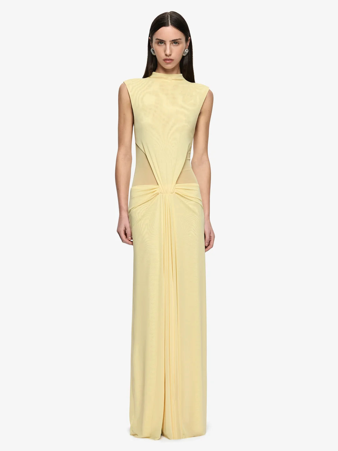 Elysian Collective Bec + Bridge Odea Gathered Maxi Dress Lemon Cream