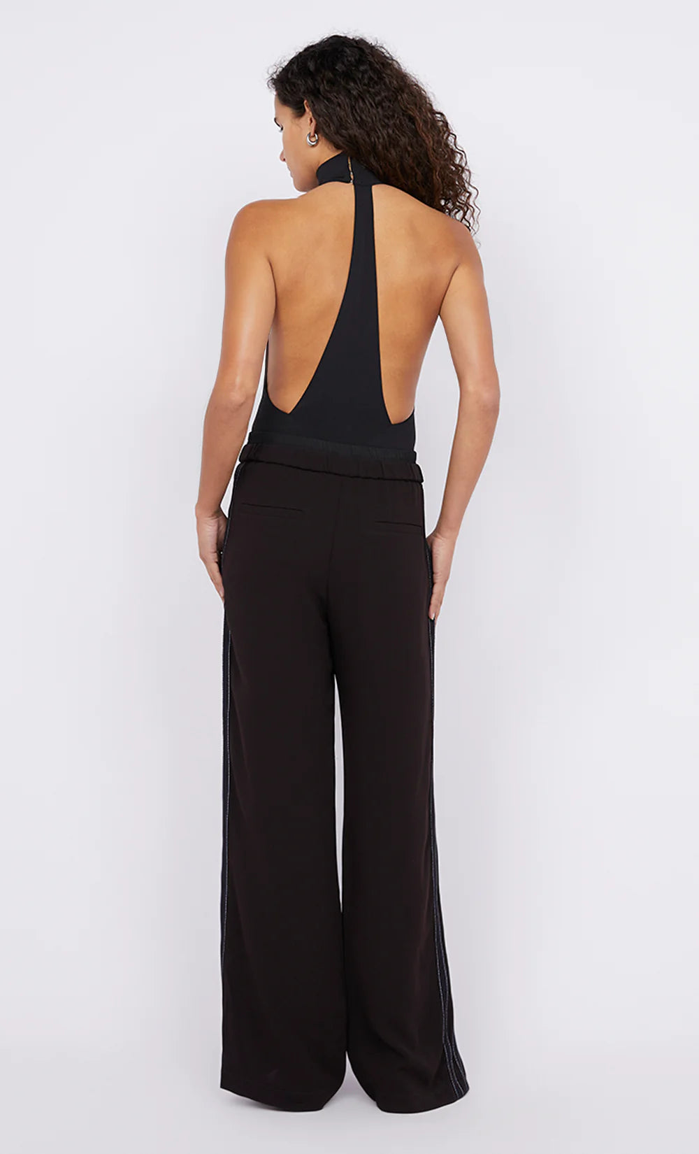 Elysian Collective Bec and Bridge Onyx Stripe Pant Aubergine Black