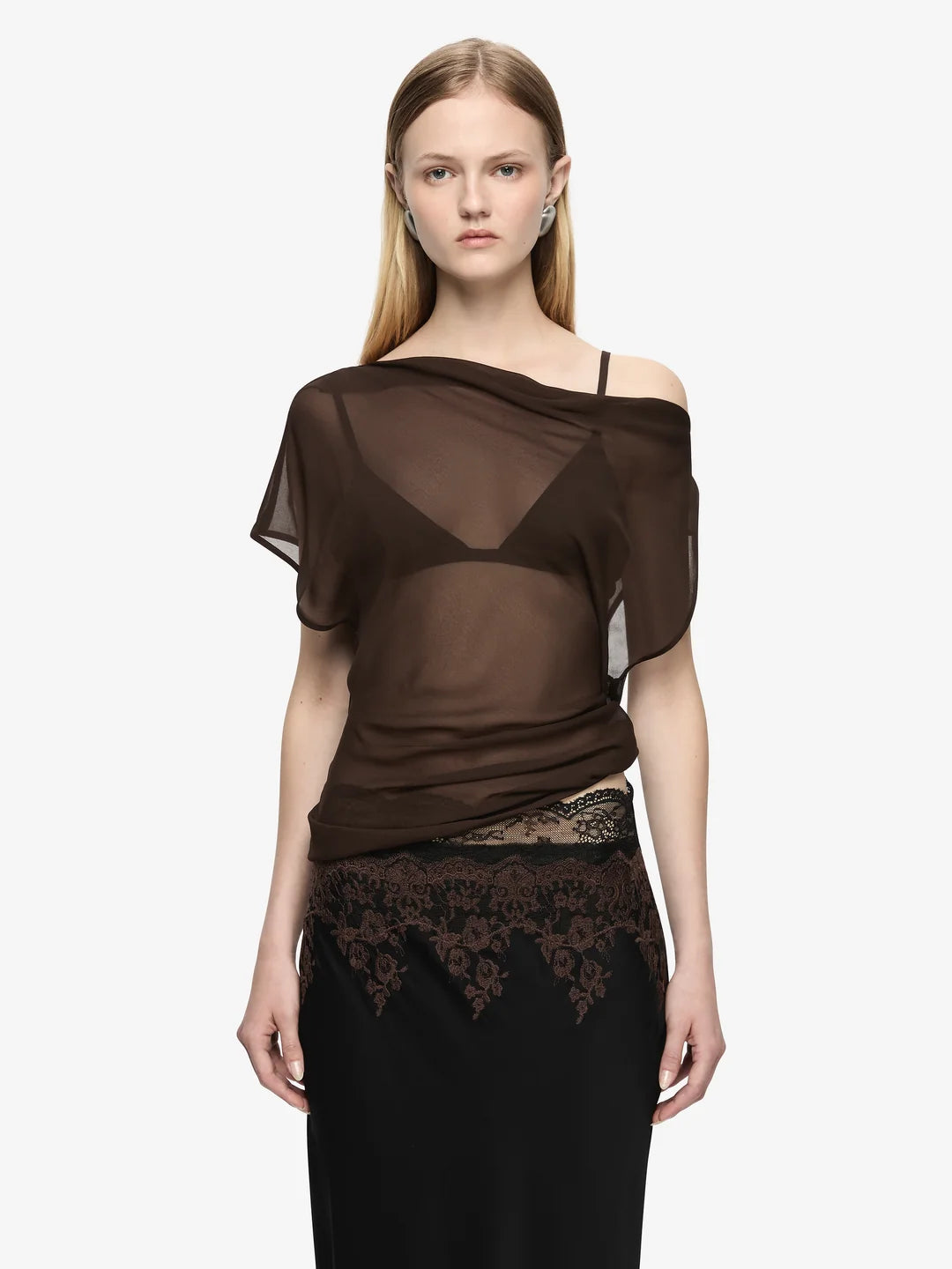 Elysian Collective Bec + Bridge Orsina Drape Top Bitter Choc