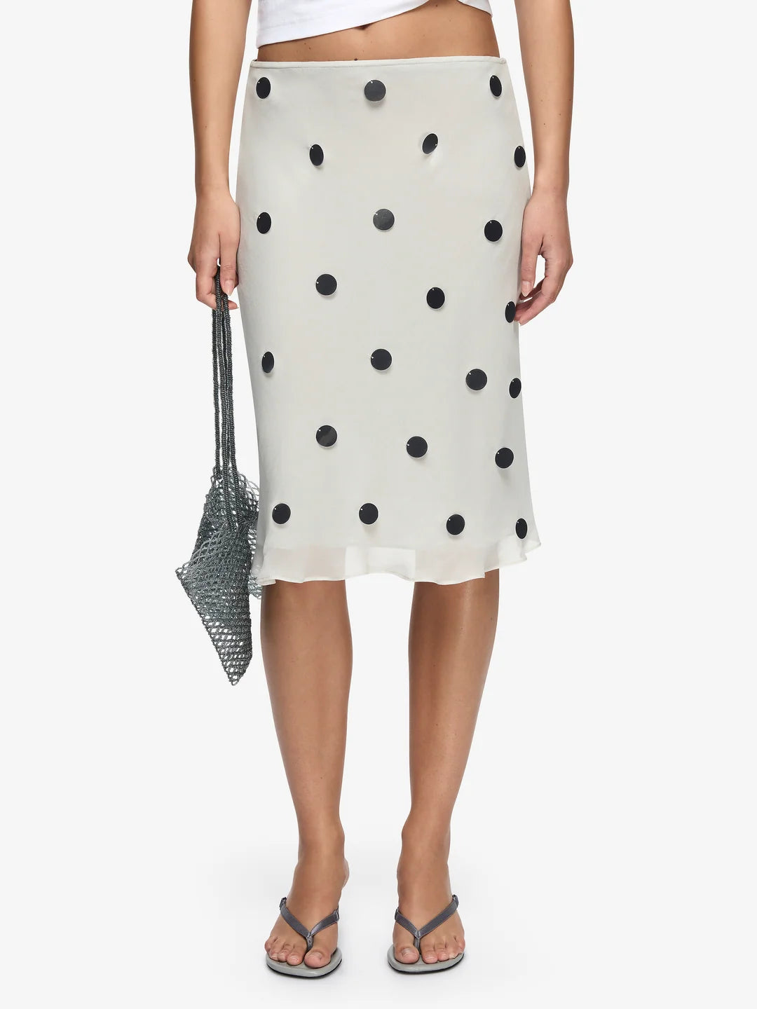 Elysian Collective Bec And Bridge Reflection Midi Skirt Smoke Silver