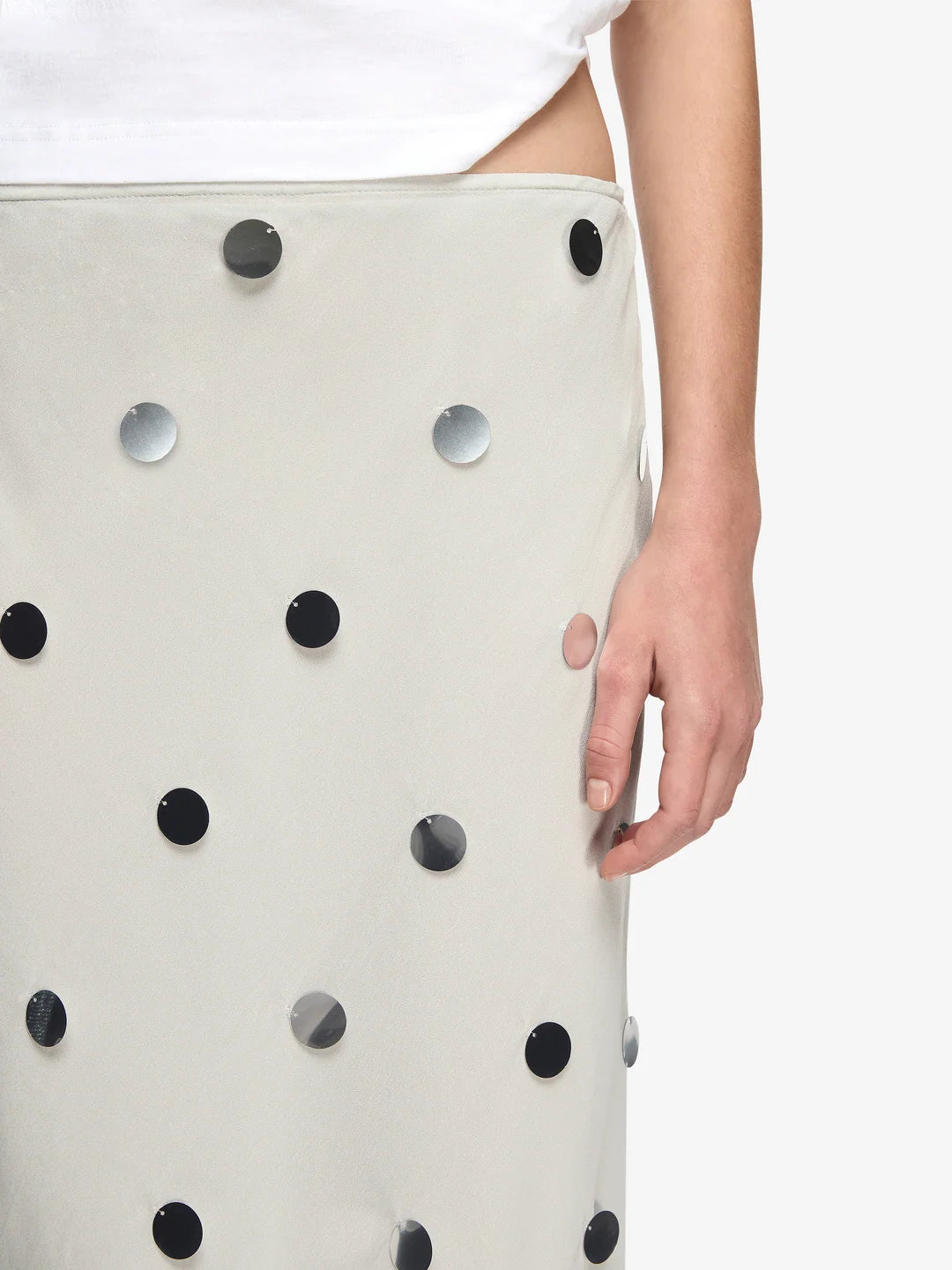 Elysian Collective Bec And Bridge Reflection Midi Skirt Smoke Silver