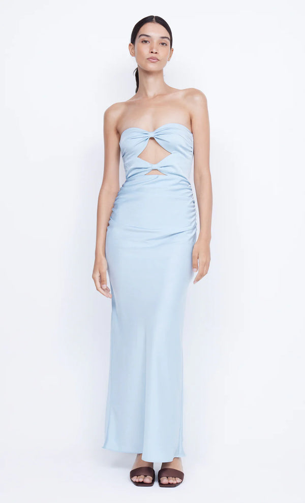 Elysian Collective Bec and Bridge Rochelle Twist Strapless Dress Dolphin Blue