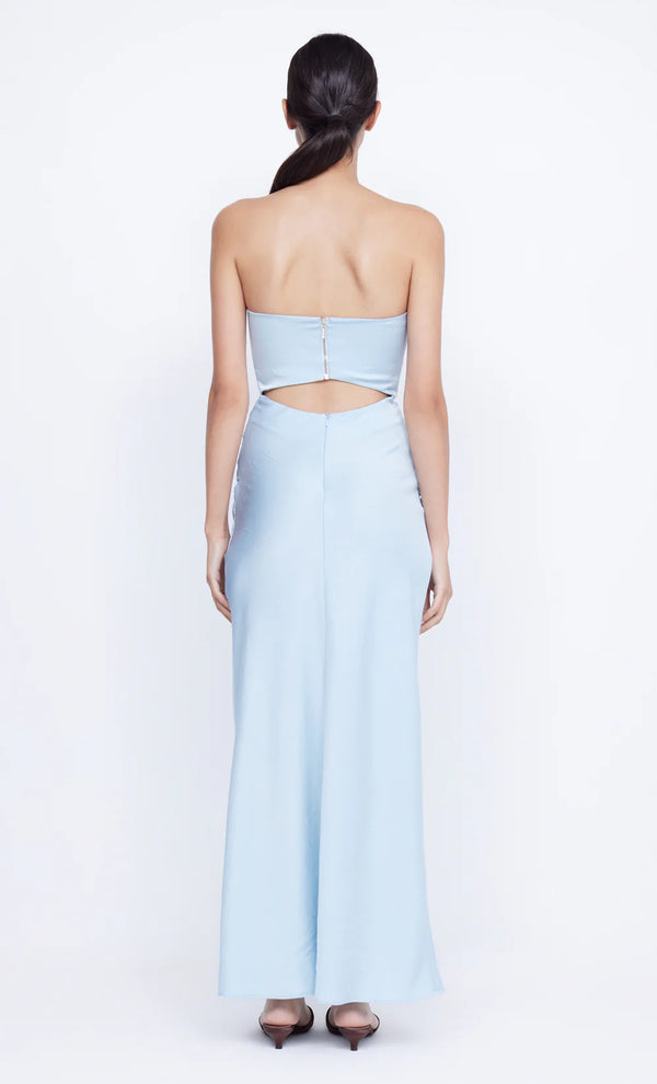 Elysian Collective Bec and Bridge Rochelle Twist Strapless Dress Dolphin Blue