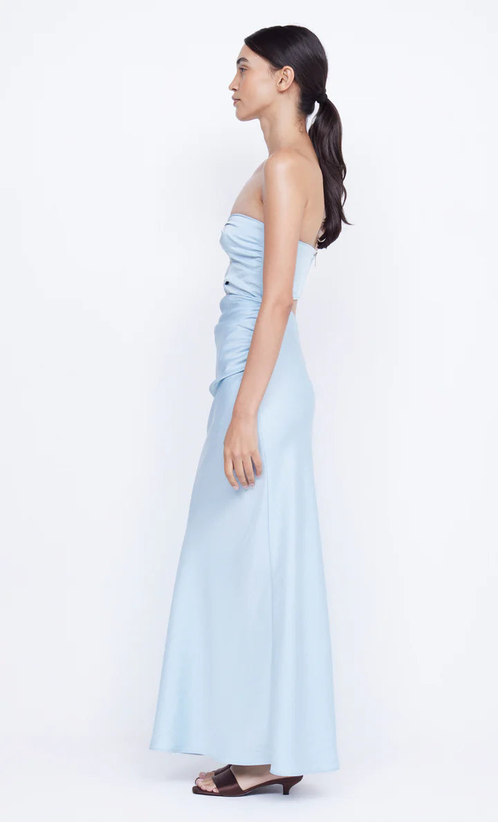 Elysian Collective Bec and Bridge Rochelle Twist Strapless Dress Dolphin Blue