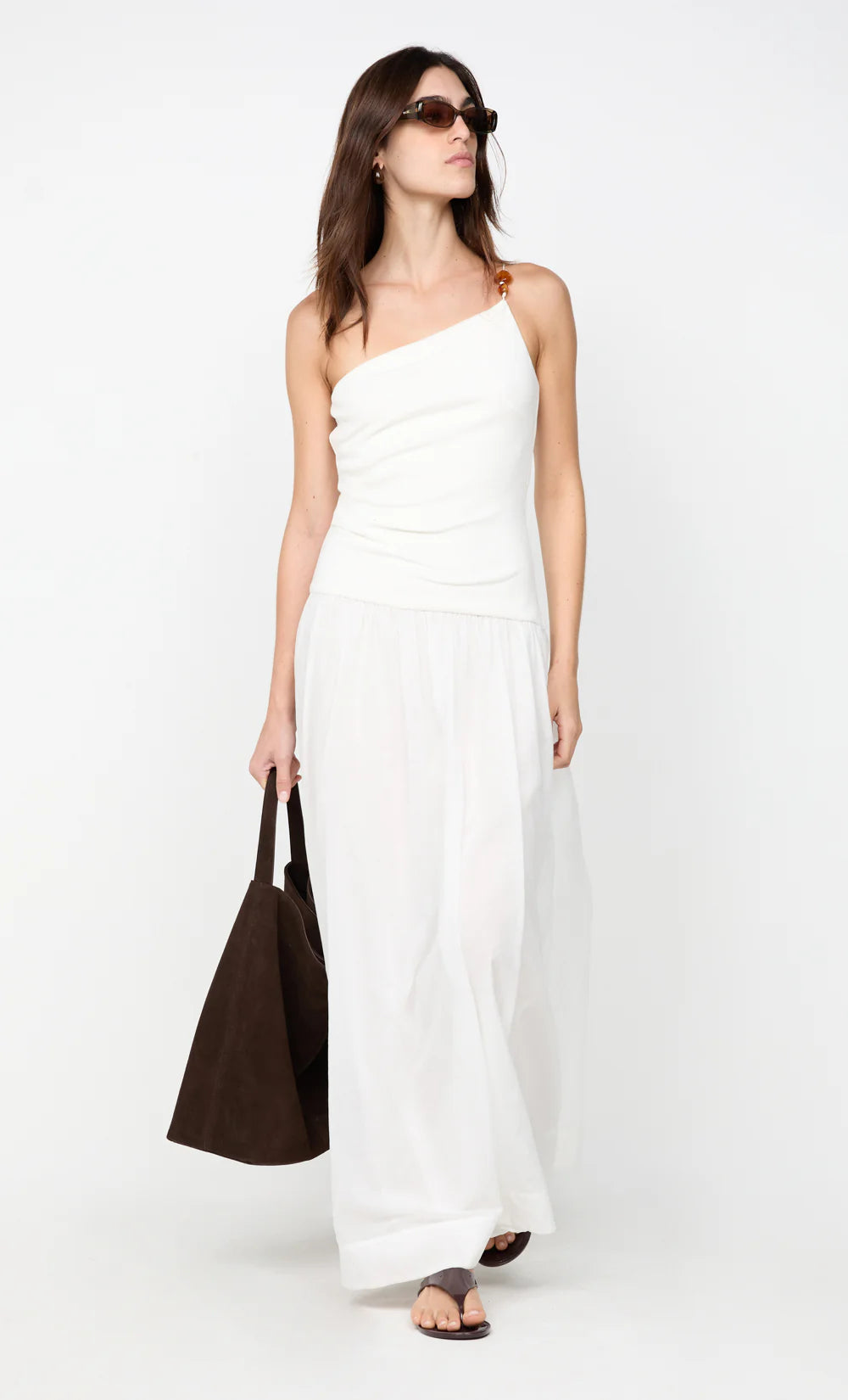 Elysian Collective Bec and Bridge Sabine Asym Maxi Dress Ivory