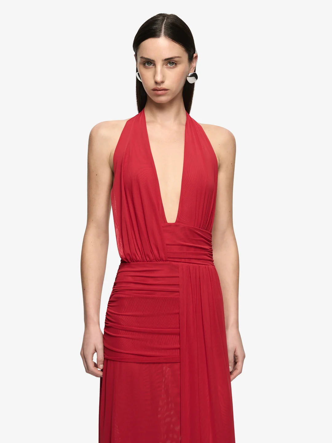 Elysian Collective Bec And Bridge Wren Drape Dress Ruby Red