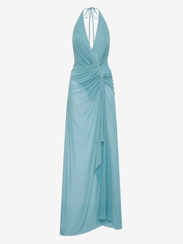 Elysian Collective Bec + Bridge Xanthi V Neck Maxi Dress Bermuda Blue