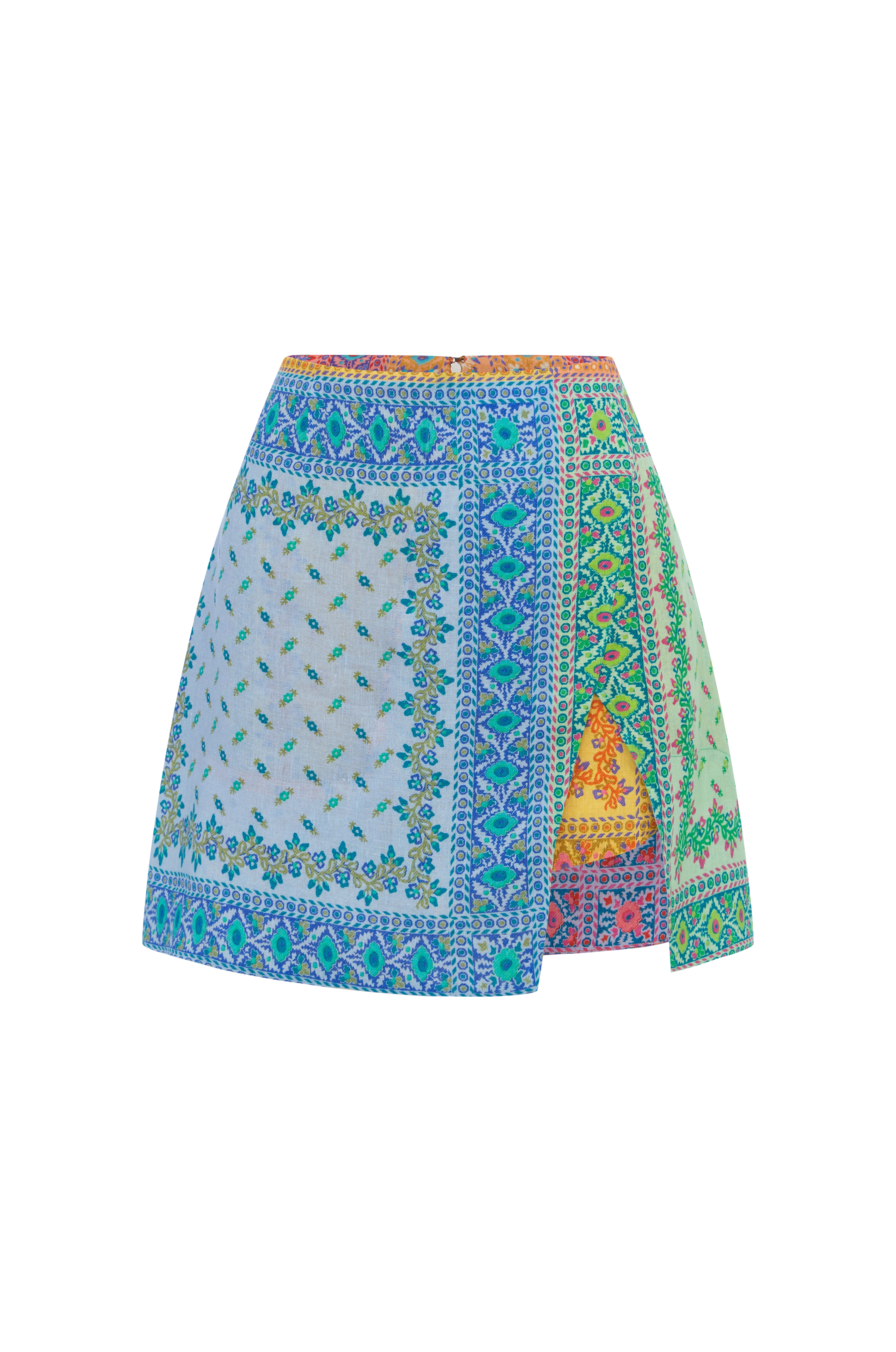 Elysian Collective Boteh Bon Bon Split Mini Skirt Mosaic