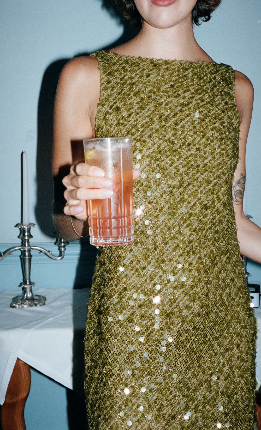 Elysian Collective Cabine Boatneck Mini Dress Moss