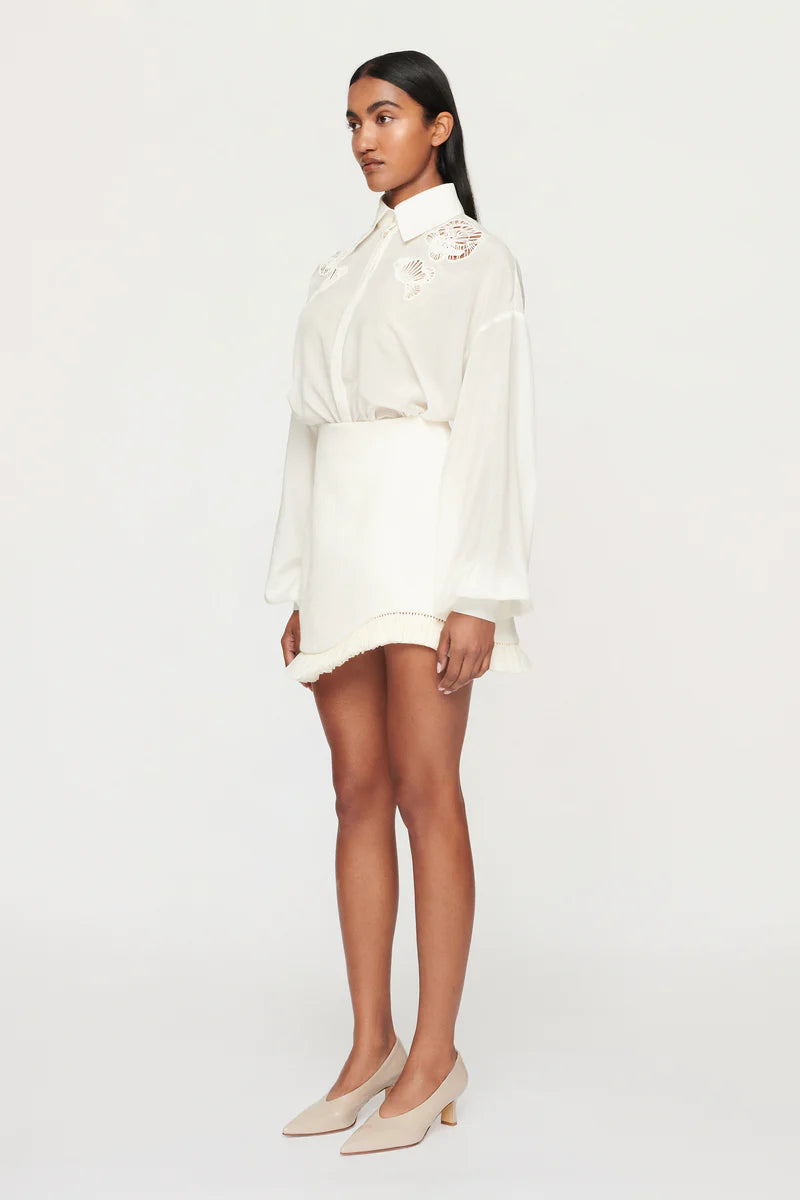 Elysian Collective Clea Ainsley Embroidered Shirt Off White