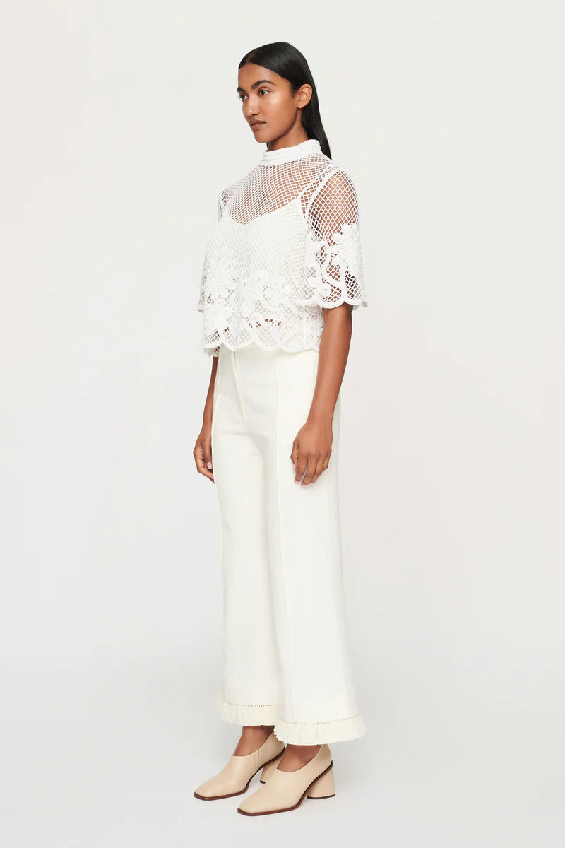 Elysian Collective Clea Amaani Lace Tee White