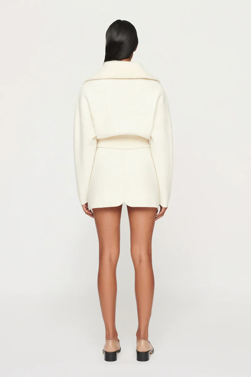 Elysian Collective Dakota Boiled Wool Bomber Off White