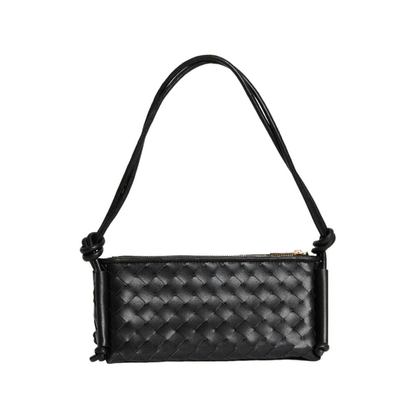 Elysian Collective Vestirsi Daniella Triangular Woven Shoulder Bag Black