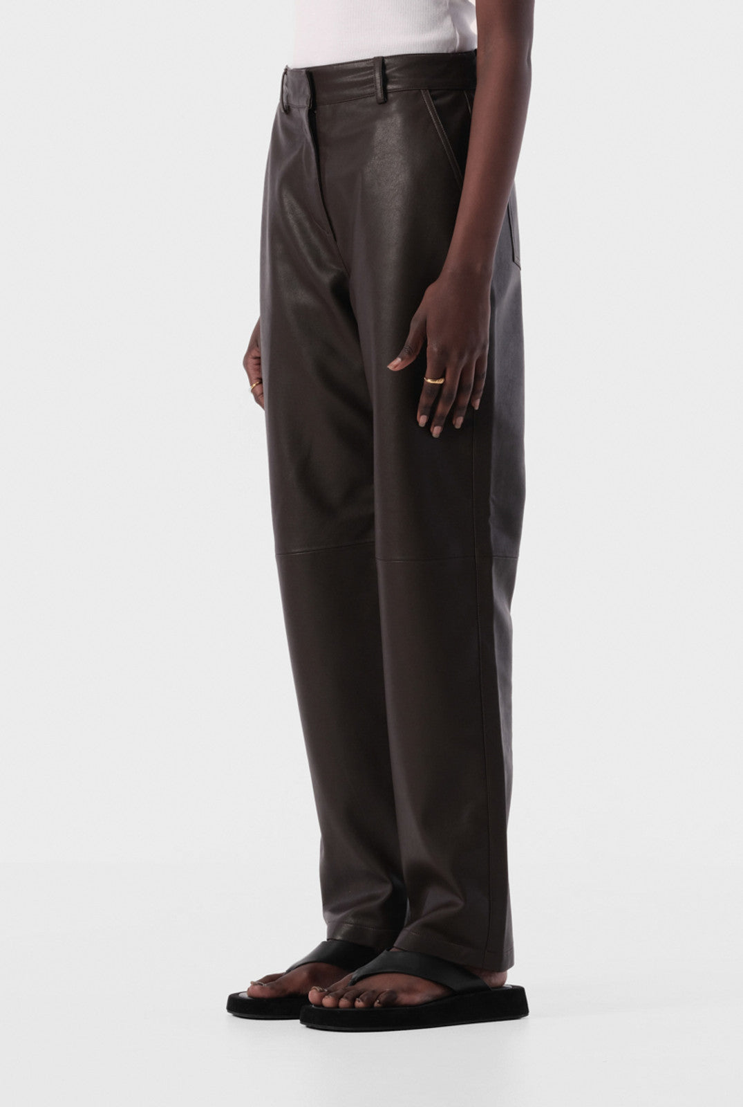 Elysian Collective Elka Collective Bri Leather Pant Chocolate