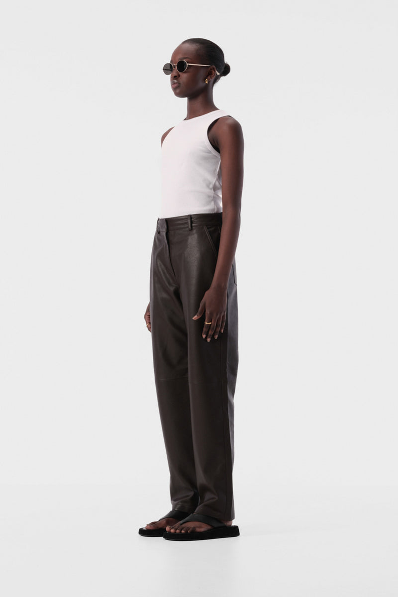 Elysian Collective Elka Collective Bri Leather Pant Chocolate