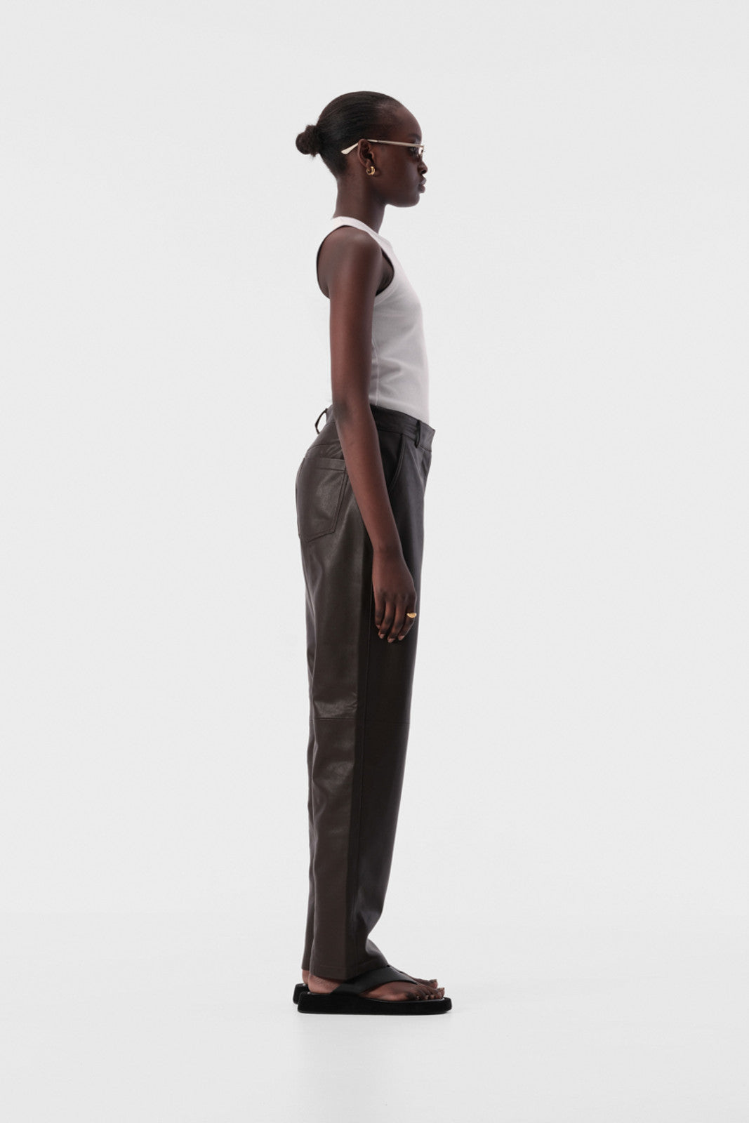 Elysian Collective Elka Collective Bri Leather Pant Chocolate