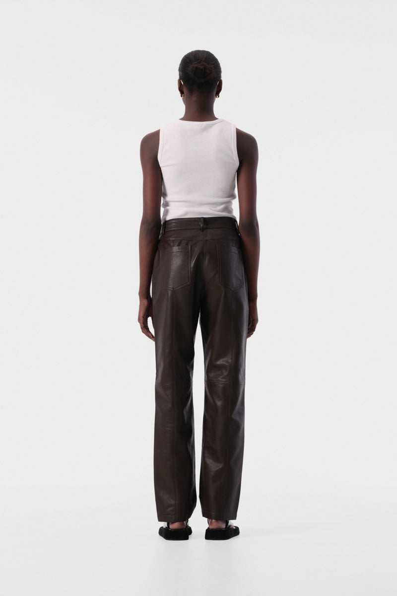 Elysian Collective Elka Collective Bri Leather Pant Chocolate