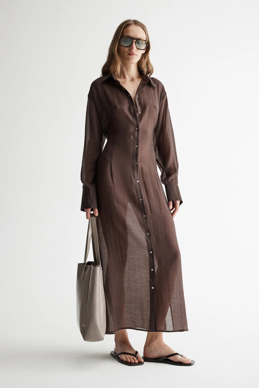 Elysian Collective Elka Collective Bodhi Shirt Dress Chocolate