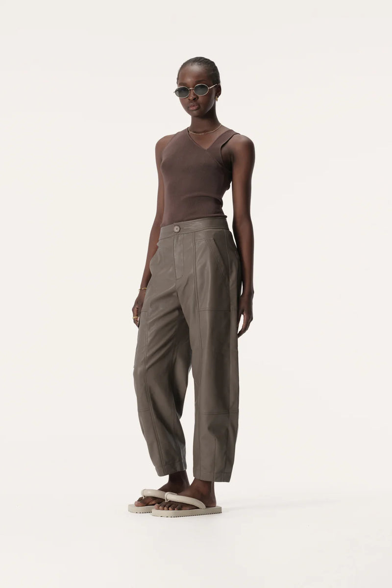 Elysian Collective Elka Collective Roth Knit Top Dark Taupe