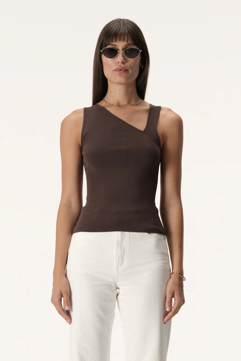 Elysian Collective Elka Collective Roth Knit Top Dark Taupe