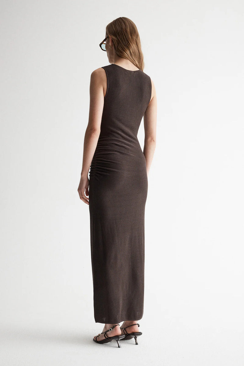 Elysian Collective Elka Collective Zinnia Knit Dress Chocolate