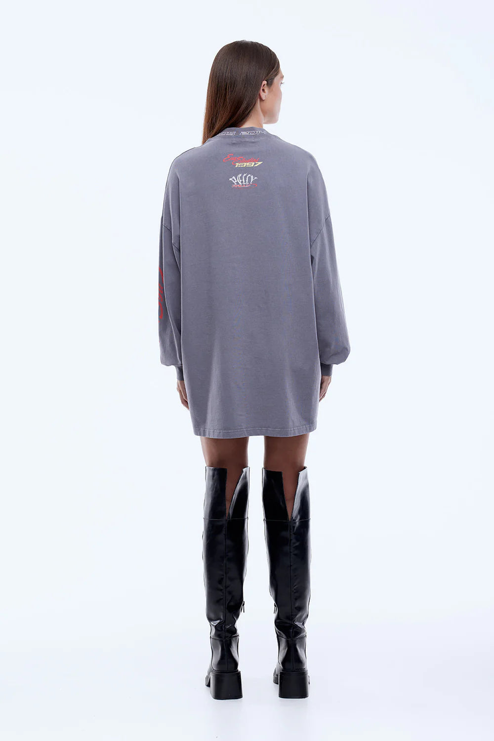 Elysian Collective Ena Pelly 1997 Tee Dress (Washed Grey)