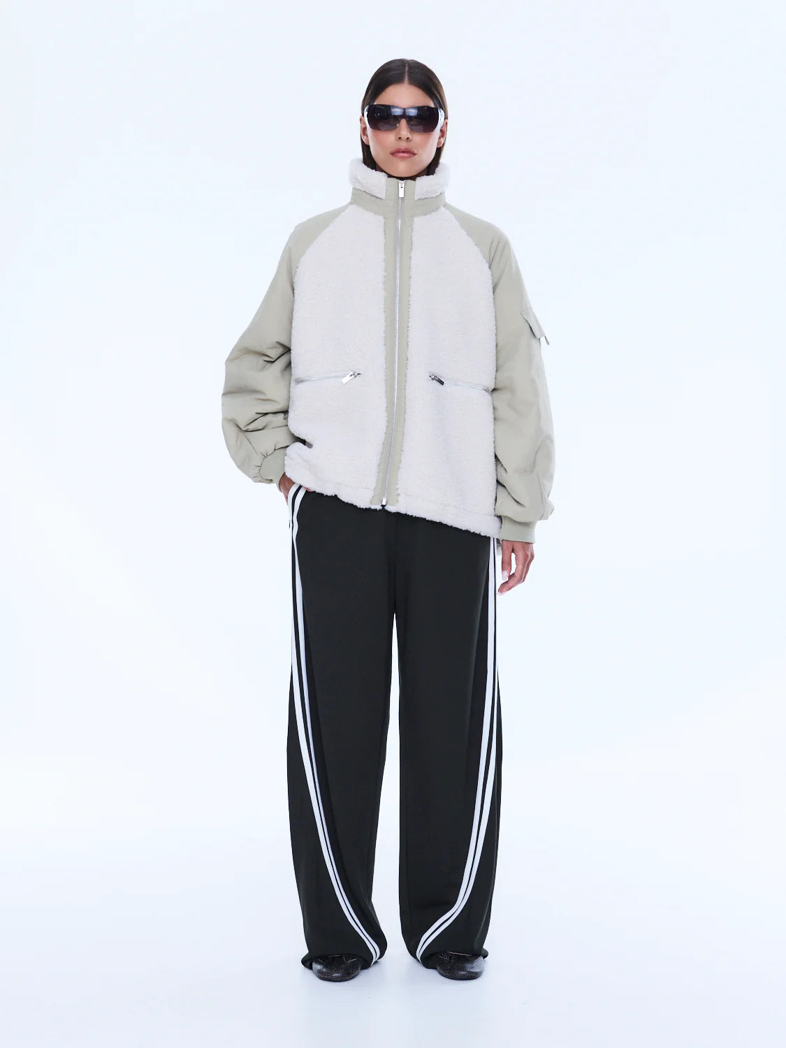 Elysian Collective Ena Pelly Alice Faux Fur Jacket Bone