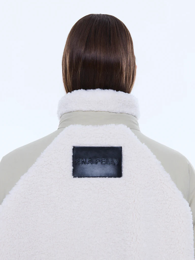 Elysian Collective Ena Pelly Alice Faux Fur Jacket Bone