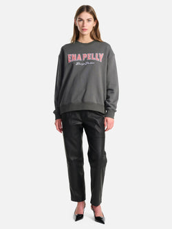 Elysian Collective Ena Pelly Austin Collegiate Oversized Sweater Charcoal