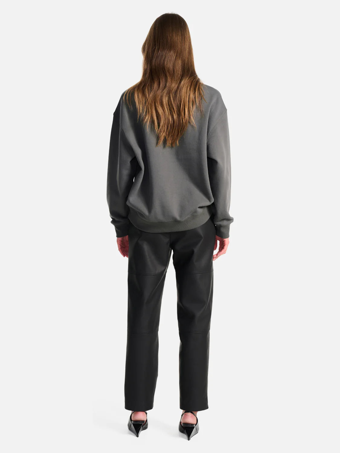 Elysian Collective Ena Pelly Austin Collegiate Oversized Sweater Charcoal