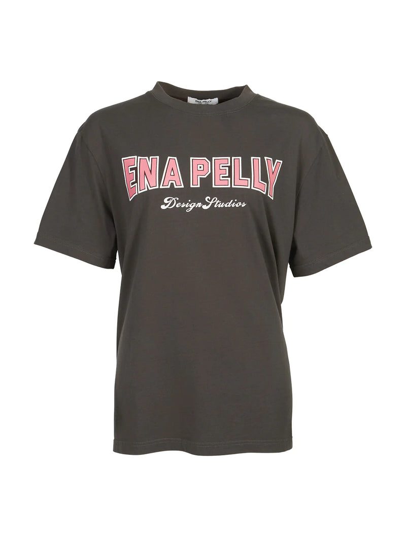 Elysian Collective Ena Pelly Austin Collegiate Oversized Tee Charcoal