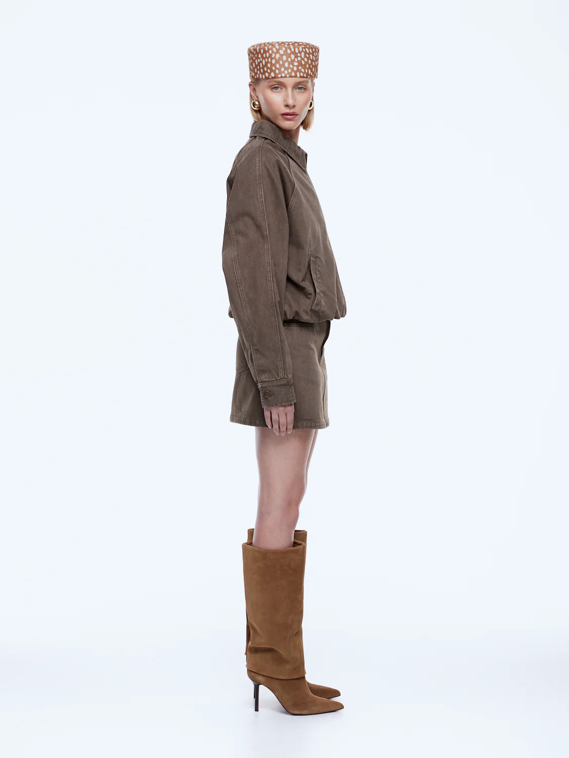 Elysian Collective Ena Pelly Billy Denim Bomber Mushroom