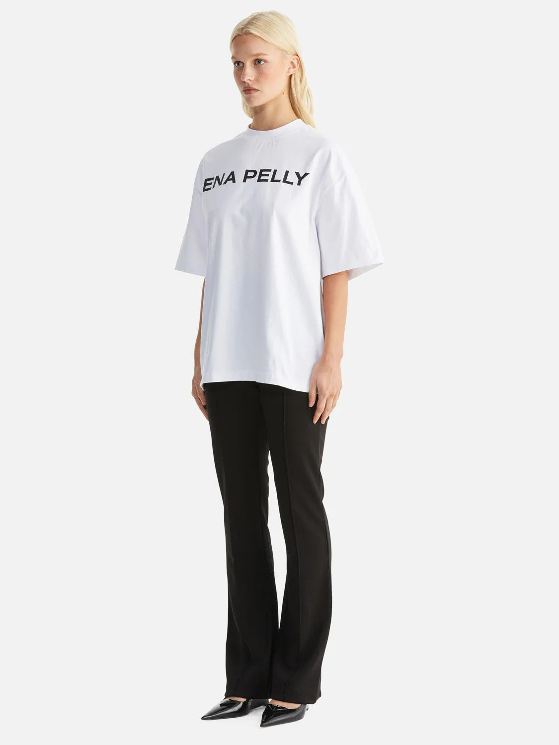 Elysian Collective Ena Pelly Chloe Oversized Core Logo Tee White