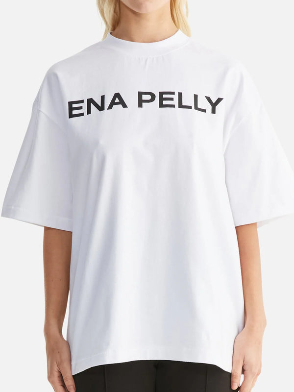 Elysian Collective Ena Pelly Chloe Oversized Core Logo Tee White