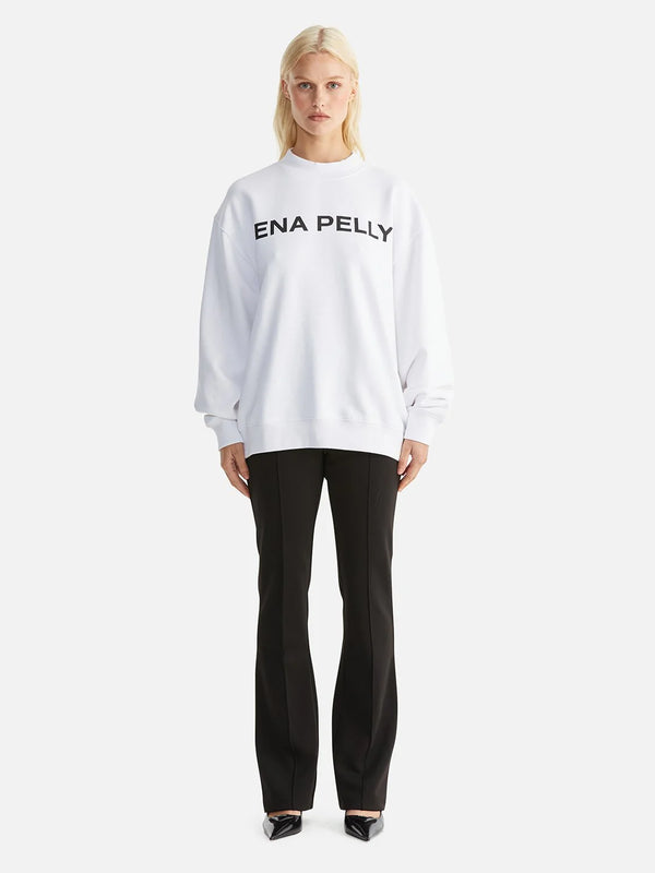Elysian Collective Ena Pelly Chloe Oversized Sweater Core Logo White