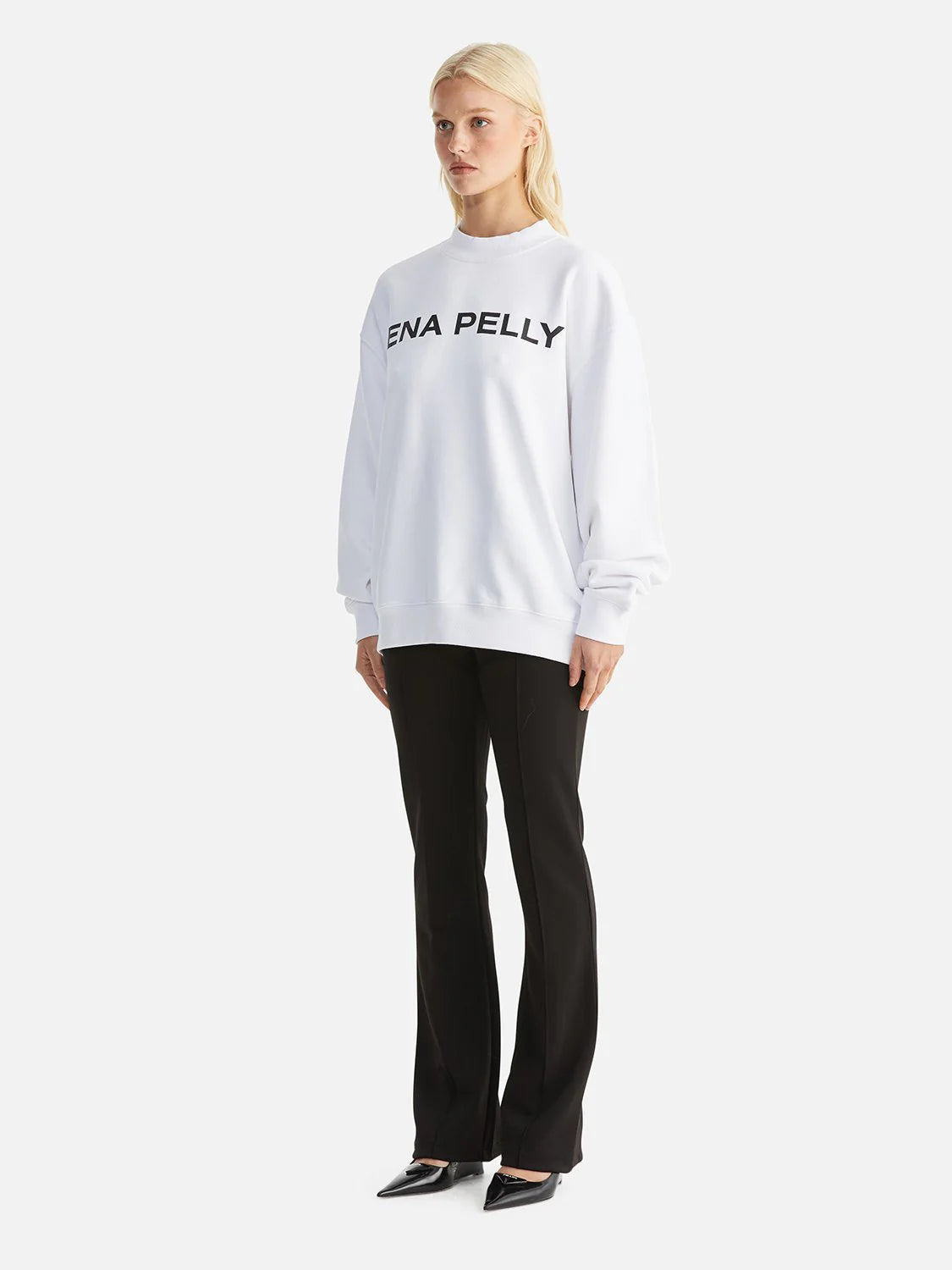 Elysian Collective Ena Pelly Chloe Oversized Sweater Core Logo White