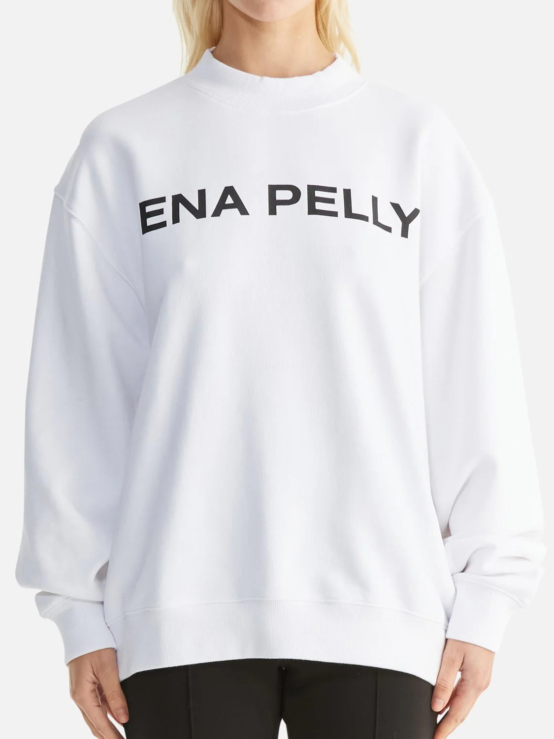 Elysian Collective Ena Pelly Chloe Oversized Sweater Core Logo White